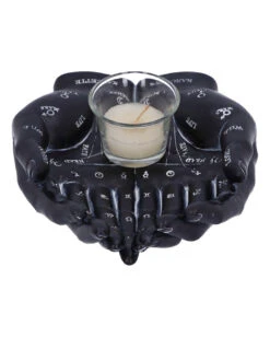 Schwarze Chiromantie-Hände Teelichthalter -Halloween Dekorations Geschäft schwarze handlese haende kerzenhalter schwarze chiromantie haende teelichthalter 51059 03