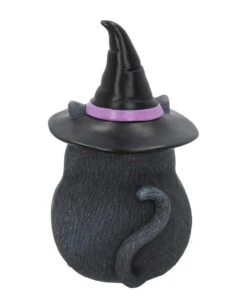 Schwarze Katze Mit Besen & Hexenhut 11 Schwarze Katze Mit Besen & Hexenhut -Halloween Dekorations Geschäft schwarze katze mit hexenhut black cat with witch hat and broom gothic figur geschenkartikel 39255 04