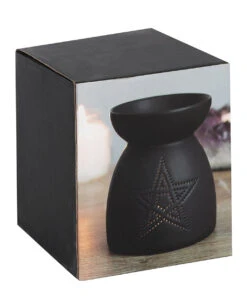 Schwarzer Pentagramm Duftöl Brenner -Halloween Dekorations Geschäft schwarze pentagram duftoel lampe schwarzer pentagram duftoel brenner black pentagram fragrance oil lamp 50641 04