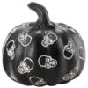 Kürbis Mit Totenschädeln Schwarz 13cm -Halloween Dekorations Geschäft schwarzer kuerbis mit totenkoepfen 13cm black pumpkin with skulls halloween kuerbis deko 54697