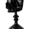 Schwarzer Totenschädel Als Ringehalter 21cm -Halloween Dekorations Geschäft schwarzer totenkopf als ringehalter schwarzer totenschaedel als ringhalter black skull ring holder gothic wohnaccessoire 54858 01
