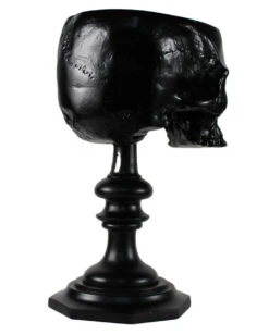 Schwarzer Totenschädel Als Ringehalter 21cm -Halloween Dekorations Geschäft schwarzer totenkopf als ringehalter schwarzer totenschaedel als ringhalter black skull ring holder gothic wohnaccessoire 54858 04
