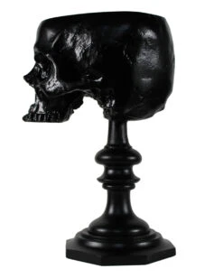 Schwarzer Totenschädel Als Ringehalter 21cm -Halloween Dekorations Geschäft schwarzer totenkopf als ringehalter schwarzer totenschaedel als ringhalter black skull ring holder gothic wohnaccessoire 54858 05