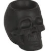 Schwarzer Totenschädel Duftöl Teelichthalter -Halloween Dekorations Geschäft schwarzer totenkopf duftoel teelichthalter schwarzer totenschaedel duftoel halter black skull oil burner tealight holder 50821 01