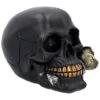 Schwarzer Totenschädel Mit Goldener Rose 15cm -Halloween Dekorations Geschäft schwarzer totenkopf mit goldener rose black skull with golden rose gothic deko gothic totenkopf 54621 01