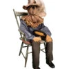 Sitzende Vogelscheuche Mit Schnappkopf -Halloween Dekorations Geschäft sitzende vogelscheuche mit schnappkopf sitting scarecrow with snapping head halloween animatronic 38880 01
