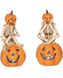 Leuchtender Kürbis Mit Skelett 21cm 1 St.