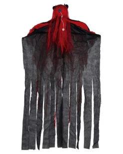 Teufel Skelett Hängefigur Mit LED Augen 150cm -Halloween Dekorations Geschäft skelett teufel haengefigur mit leuchtenden augen 150cm skeleton devil hanging decoration halloween und horror deko 53956 3