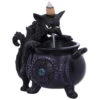 Spite's Hexenkessel Backflow Räucherkegelhalter -Halloween Dekorations Geschäft spites hexenkessel raeucherkegelhalter gothic und halloween wohnungsdeko cat with cauldron backflow incense burner 51792 7