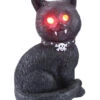 Gothic Katze Mit Roten LED Augen -Halloween Dekorations Geschäft spooky cat mit roten led augen schwarze gothic katze halloween deko 36338