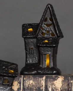 Beleuchtete Glitzer Spukendes Geisterhaus Deko -Halloween Dekorations Geschäft spooky glitter geisterhaus deko mit led spooky glitter light up haunted house halloween spukhaus deko 53049 3