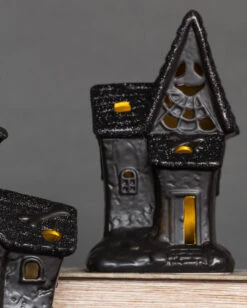 Beleuchtete Glitzer Spukendes Geisterhaus Deko -Halloween Dekorations Geschäft spooky glitter geisterhaus deko mit led spooky glitter light up haunted house halloween spukhaus deko 53049 4