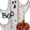 Spukender Halloween Geist Aufsteller Aus Holz 1 Spukender Halloween Geist Aufsteller Aus Holz -Halloween Dekorations Geschäft spooky halloween geist holz deko aufsteller spooky halloween ghost plywood easel decor 53060
