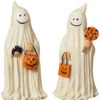 Niedlicher Geist Mit Trick Or Treat Körbchen 24cm -Halloween Dekorations Geschäft suesser geist mit trick or treat koerbchen 24cm halloween ghost figurine halloween geist figur 54274