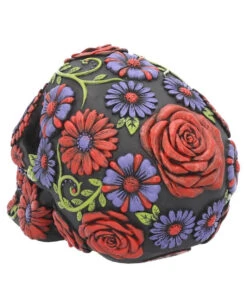 Sugar Skull Mit Blütenmuster 10 Sugar Skull Mit Blütenmuster -Halloween Dekorations Geschäft sugar skull mit blueten ornament sugar skull mit bluetenmuster sugar bloom skull 39199 04