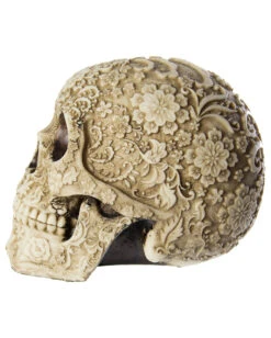 Totenschädel Mit Blütendesign 8 Totenschädel Mit Blütendesign -Halloween Dekorations Geschäft totenkopf mit bluetendesign totenschaedel dekoration skull with flower design 29106 3