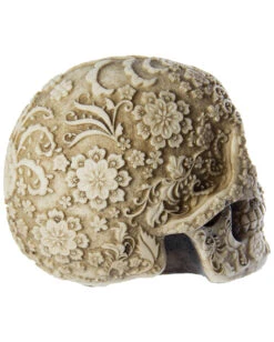 Totenschädel Mit Blütendesign 9 Totenschädel Mit Blütendesign -Halloween Dekorations Geschäft totenkopf mit bluetendesign totenschaedel dekoration skull with flower design 29106 4