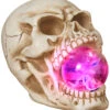 Totenschädel Mit Leuchtender Glaskugel -Halloween Dekorations Geschäft totenkopf mit leuchtender glaskugel skull with static lighted magic ball halloween totenschaedel 52533