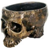 Goldene Totenschädel Pflanzenschale -Halloween Dekorations Geschäft totenkopf pflanzenschale gold skull planter gothic blumentopf halloween pflanzgefaess 52736