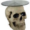 Totenschädel Tisch Mit Glasplatte 56,5cm 2 Totenschädel Tisch Mit Glasplatte 56,5cm -Halloween Dekorations Geschäft totenkopf tisch mit runder glasplatte totenschaedel tisch mit runder glasplatte skull table with round glass plate 54783 01