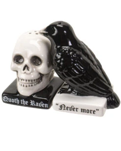 Totenschädel & Rabe Als Salz & Pfefferstreuer 14 Totenschädel & Rabe Als Salz & Pfefferstreuer -Halloween Dekorations Geschäft totenkopf und rabe salz und pfefferstreuer skull and raven salt and pepper shaker gothic tischdeko 54743 06