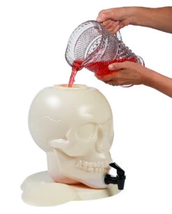 Totenkopf Getränkespender -Halloween Dekorations Geschäft totenkopf getraenkespender totenschaedel getraenkespender halloween tischdekoration 24306 03