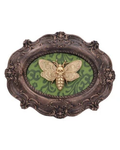 Totenkopfschwärmer Motte Wandbild -Halloween Dekorations Geschäft totenkopfschwaermer motte wandbild atropos macabre moth wall plaque gothic deko 50334 04