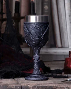Gothic Vampirfledermaus Weinkelch 11 Gothic Vampirfledermaus Weinkelch -Halloween Dekorations Geschäft vampirfledermaus weinkelch gothic deko und wohnaccessoires dark fang goblet 52213 5