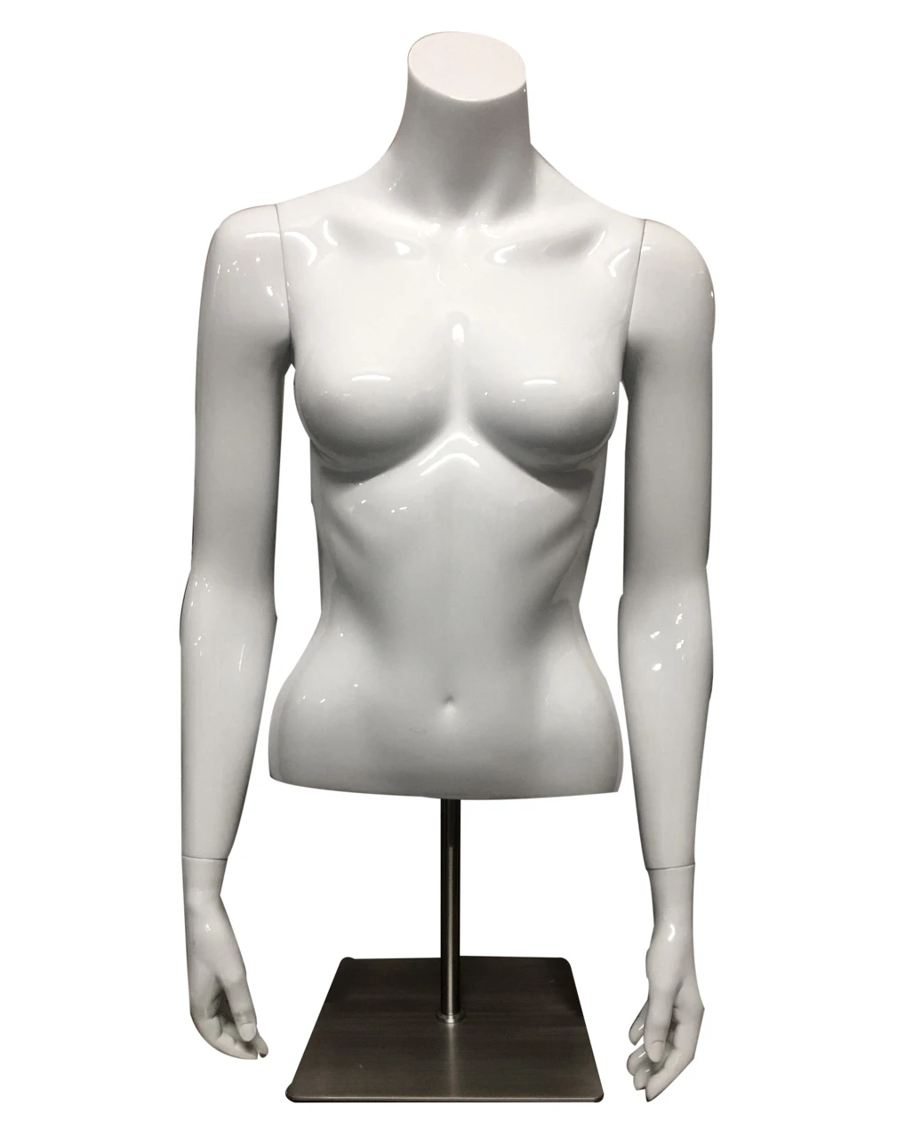 Weiblicher Schaufenster Oberkörper Weiß Mit Ständer 3 Weiblicher Schaufenster Oberkörper Weiß Mit Ständer