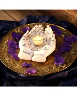 Weiße Chiromantie-Hände Teelichthalter -Halloween Dekorations Geschäft weisse handlese haende kerzenhalter weisse chiromantie haende teelichthalter 51058 07