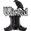Wicked Hexenstiefel Glitter Deko Mit Krähe 24cm -Halloween Dekorations Geschäft wicked hexenstiefel mit rabe glitter deko wicked witch boots with raven glitter deco deko walpurgisnacht 54376 2